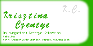 krisztina czentye business card